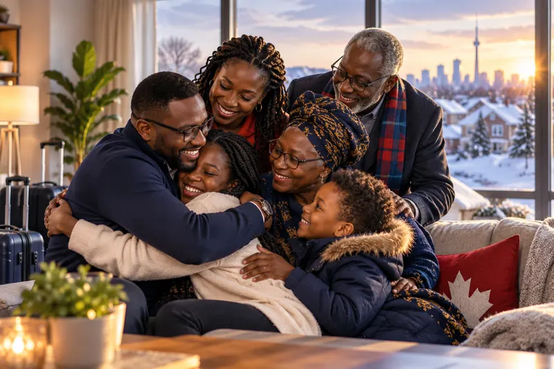 Family joyfully reunited in Canada